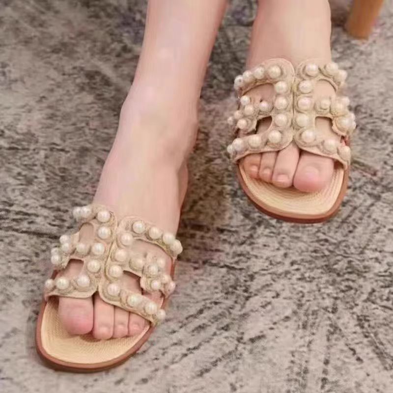 Damen Komfortable Sandalen mit dekorativen Perlendetails R&B