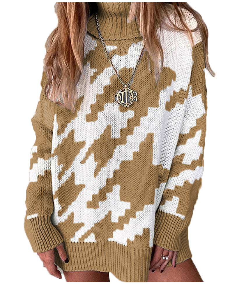Damen Grobstrickpullover mit modernem Chevron-Muster R&B