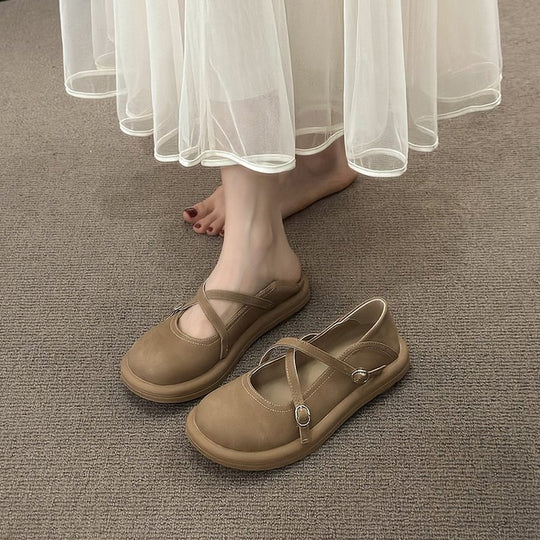Damen Komfortable Mary Jane Ballerinas mit verstellbaren Riemen R&B