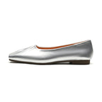 Damen Ballerinas aus hochwertigem Leder mit modischem Faltendesign
