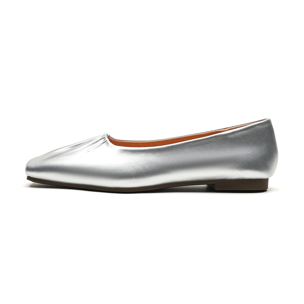 Damen Ballerinas aus hochwertigem Leder mit modischem Faltendesign
