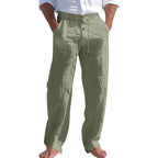Herren lässige Hose mit hohem Bund und bequemen Taschen R&B