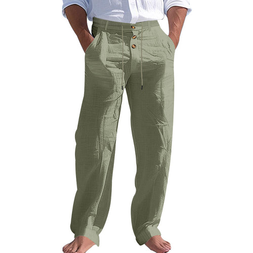 Herren lässige Hose mit hohem Bund und bequemen Taschen R&B