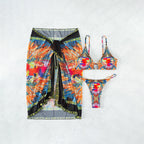 Damen Bikini-Set mit dekorativem Wickelrock und modischem Ringdetail R&B