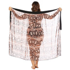 Damen Beach-Kimono aus transparentem Stoff mit trendigem Schlangenprint R&B