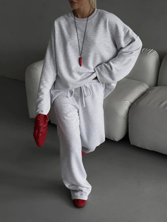 Damen lässiges Oversized Sweatshirt und weite Jogginghose Set R&B