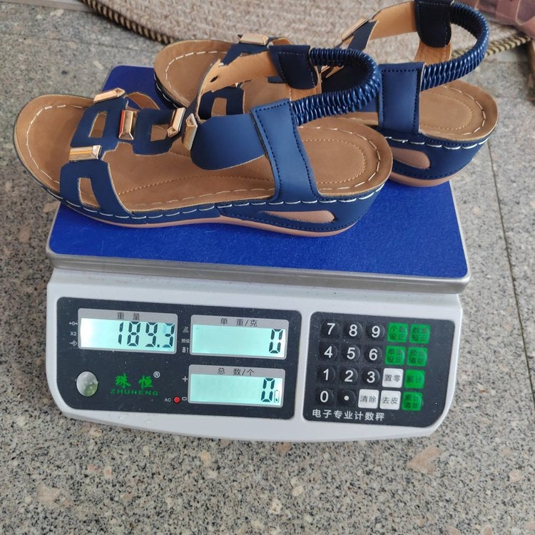 Damen Modische Riemensandalen mit glänzenden Akzenten R&B