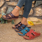 Damen Komfortable Zehentrenner-Sandalen mit breiten verstellbaren Riemen R&B
