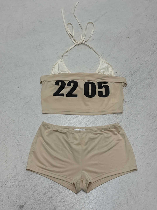 Damen Sportlicher Bikini-Set mit stylischer Crop-Top und bequemen Shorts R&B