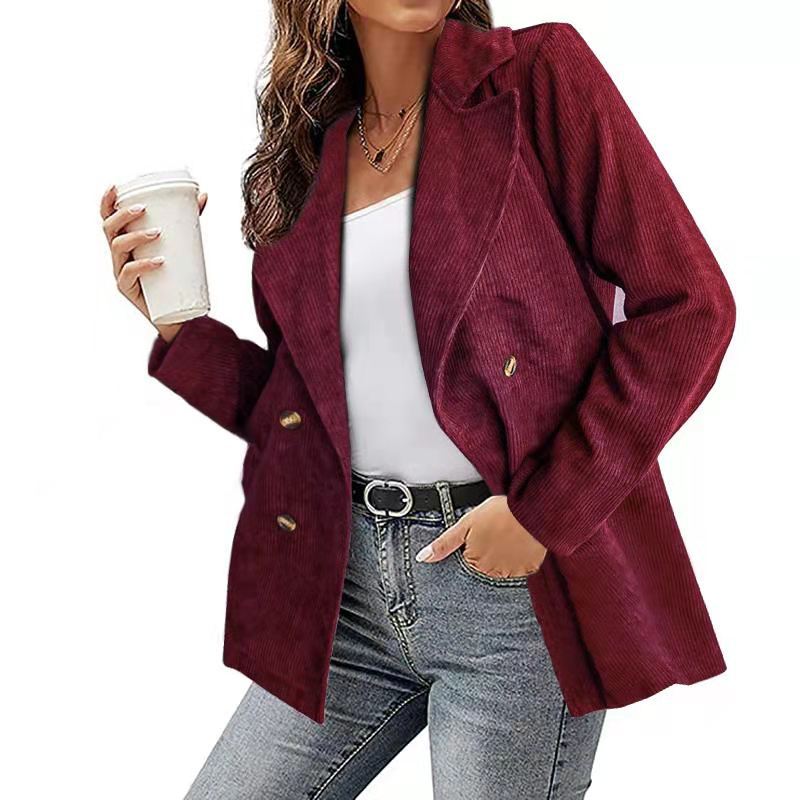 Damen Cordjacke im modernem Schnitt mit schickem Revers und zwei praktischen Taschen R&B