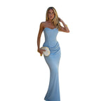 Damen Elegantes Maxikleid mit herzförmigem Ausschnitt und Rüschendetails R&B