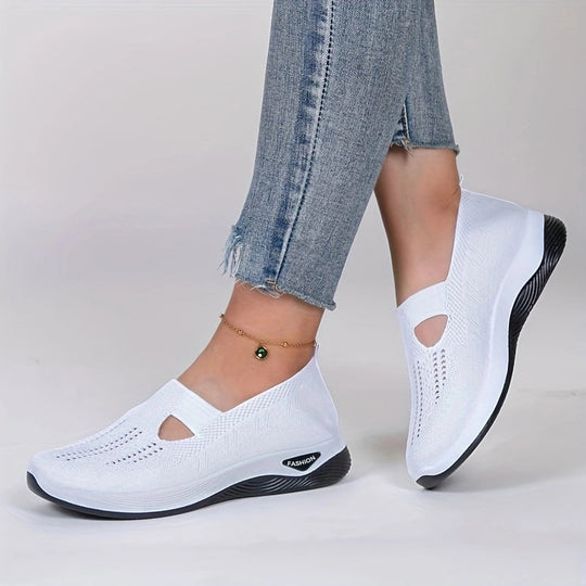 Damen Bequeme Slip-On Sneakers mit atmungsaktiver Netzstruktur R&B