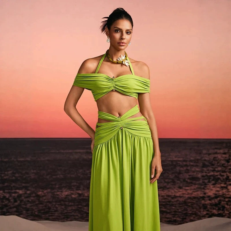 Damen Maxi-Kleid mit raffiniertem Cut-Out und dekorativem Drapierung R&B