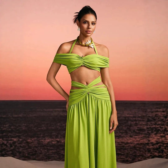 Damen Maxi-Kleid mit raffiniertem Cut-Out und dekorativem Drapierung R&B