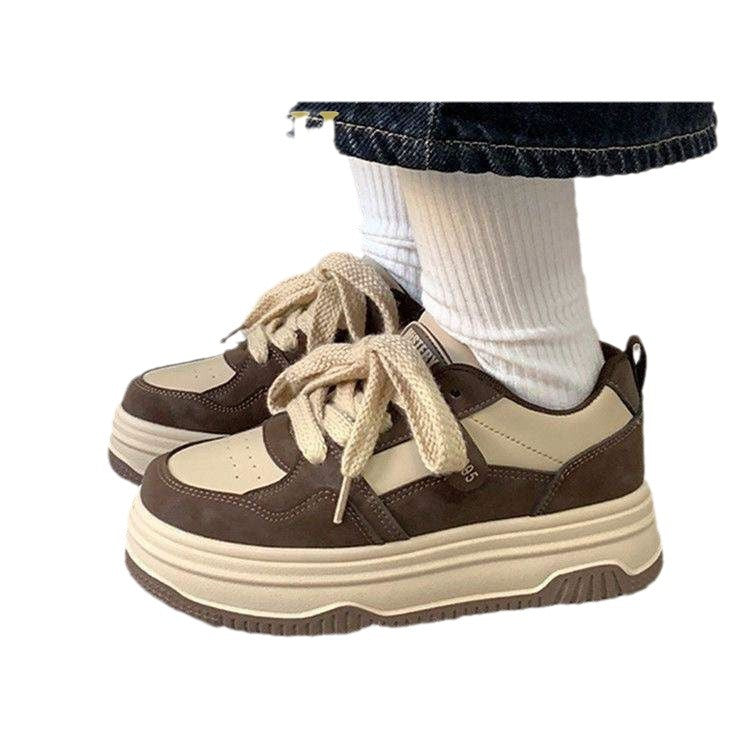 Damen modische Sneakers mit verstärktem Plateau und einzigartiger Schnürung R&B