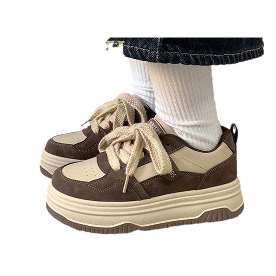 Damen modische Sneakers mit verstärktem Plateau und einzigartiger Schnürung R&B