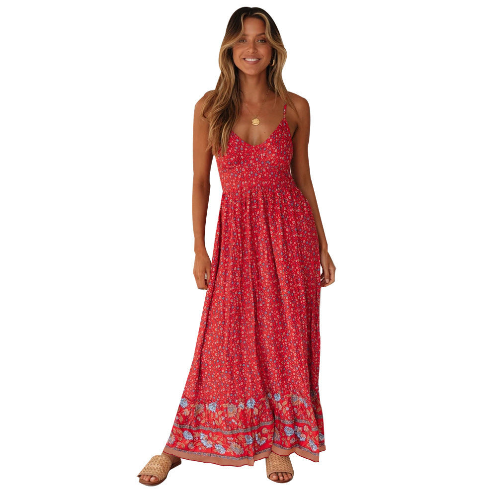 Damen Maxikleid mit floralem Druck und romantischem Saum R&B