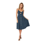 Damen Sommerkleid mit Knoten und Knopfdetails R&B
