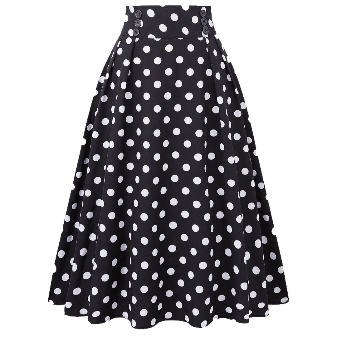 Damen Eleganter Midirock mit Polka Dots R&B