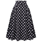 Damen Eleganter Midirock mit Polka Dots