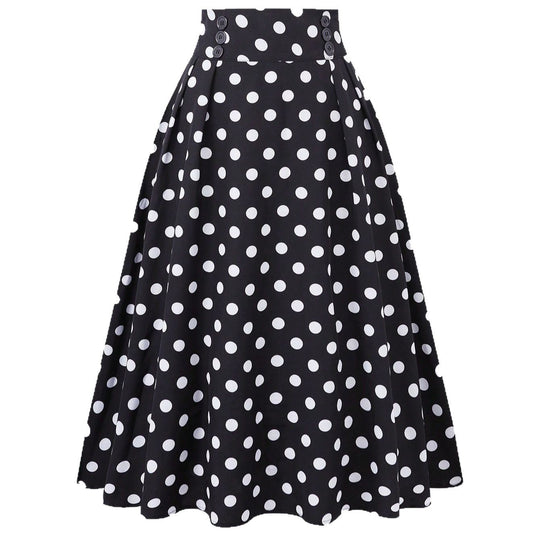 Damen Eleganter Midirock mit Polka Dots R&B