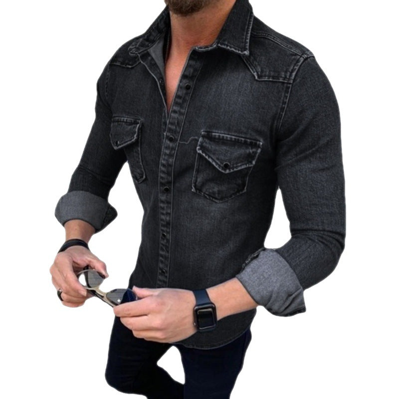 Herren Denim Hemd mit modernem Schnitt und praktischen Brusttaschen R&B
