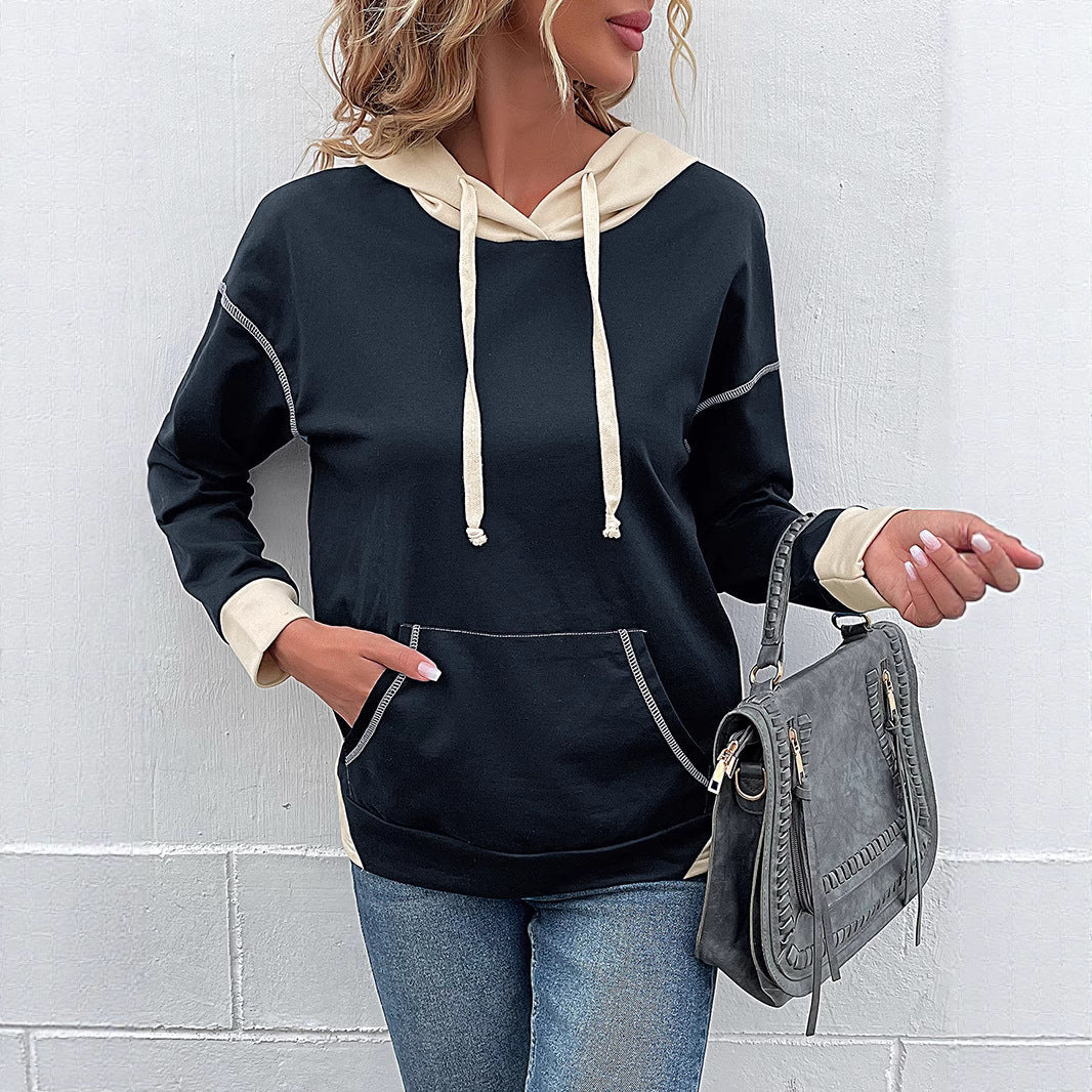 Damen Hoodie mit Kapuze und praktischen Taschen R&B