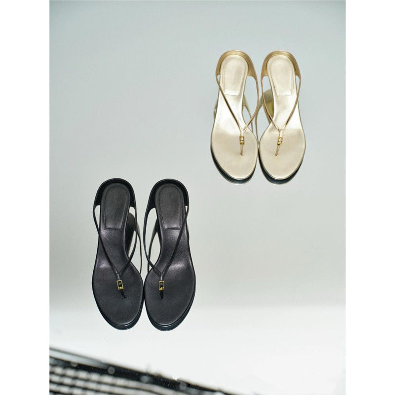 Damen elegante Zehentrenner Sandalen mit feinen Riemchen R&B