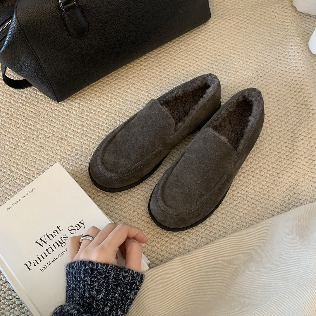 Damen Mokassins mit wärmendem Innenfutter und elegantem Wildleder-Design R&B