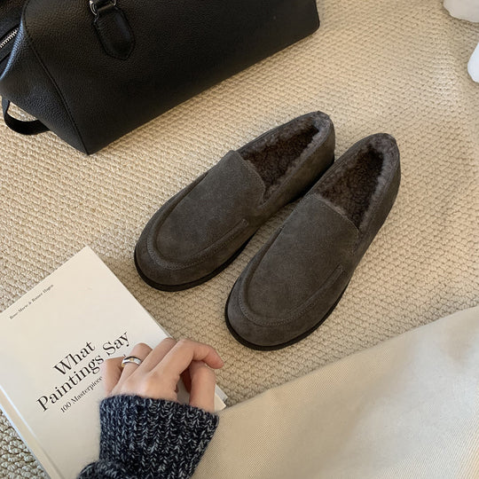Damen Mokassins mit wärmendem Innenfutter und elegantem Wildleder-Design R&B
