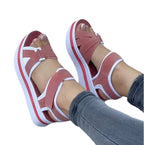 Damen Plateau-Sandalen mit verstellbaren Riemen und gepolstertem Fußbett R&B