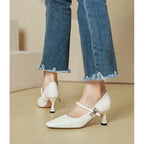Damen elegante Mary Jane Pumps mit dekorativen Schmuckdetails
