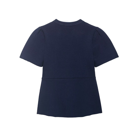 Damenbluse mit strukturierten Puffärmeln und Knopfdetail R&B