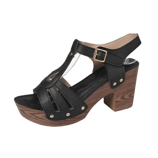 Damen Hochwertige Wedge-Sandalen mit Cut-Out-Design R&B