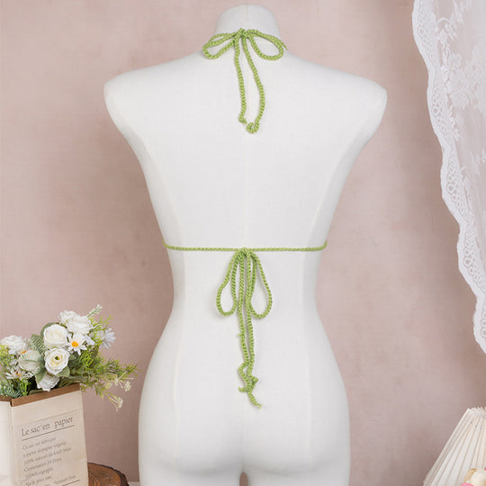 Damen Häkel-Bikini Oberteil mit floralen Motiven R&B