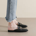 Damen elegante Mules mit modischem Kettendetail