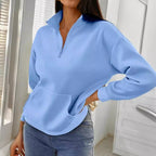 Damen bequemer Stehkragen Pullover R&B