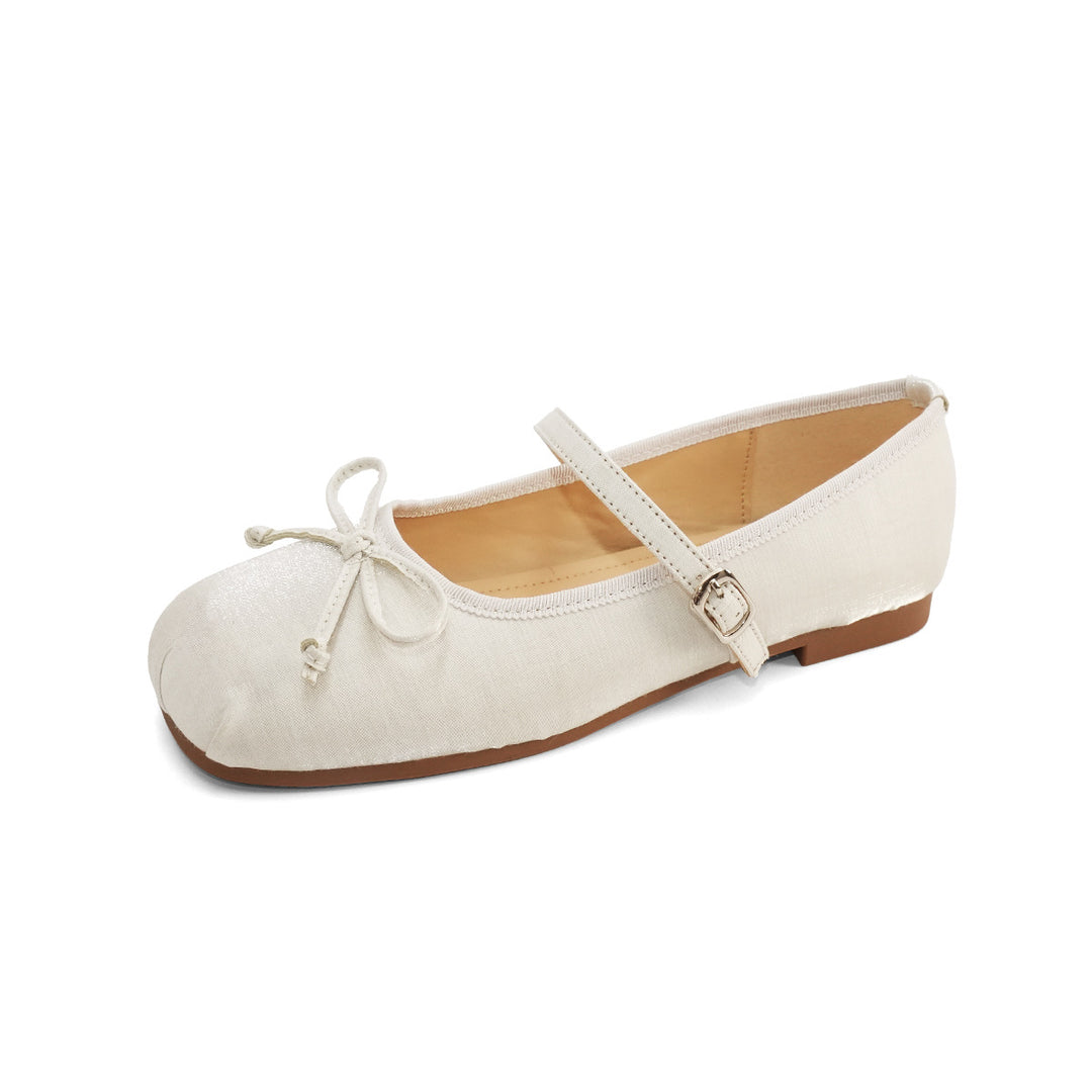 Damen Ballerinas mit elegantem Riemendesign und dekorativem Schleifenakzent R&B