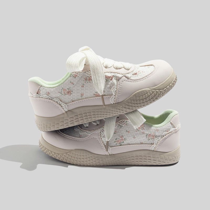 Damen Sneakers mit floralem Design und atmungsaktiver Mesh-Oberfläche R&B