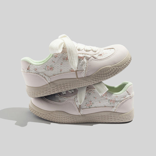 Damen Sneakers mit floralem Design und atmungsaktiver Mesh-Oberfläche R&B