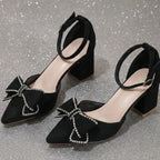 Damen elegante Slingback-Pumps mit funkelnden Schleifendetails R&B