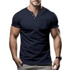 Herren Kurzarmshirt mit Knopfleiste und Brusttasche R&B