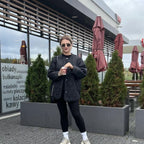 R&B | Gepolsterte Jacke Damen, Leichtes Übergröße Modell mit Taschen, Knopfverschluss