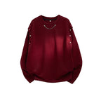 Damen trendiger Oversized Pullover mit dekorativen Knopfdetails
