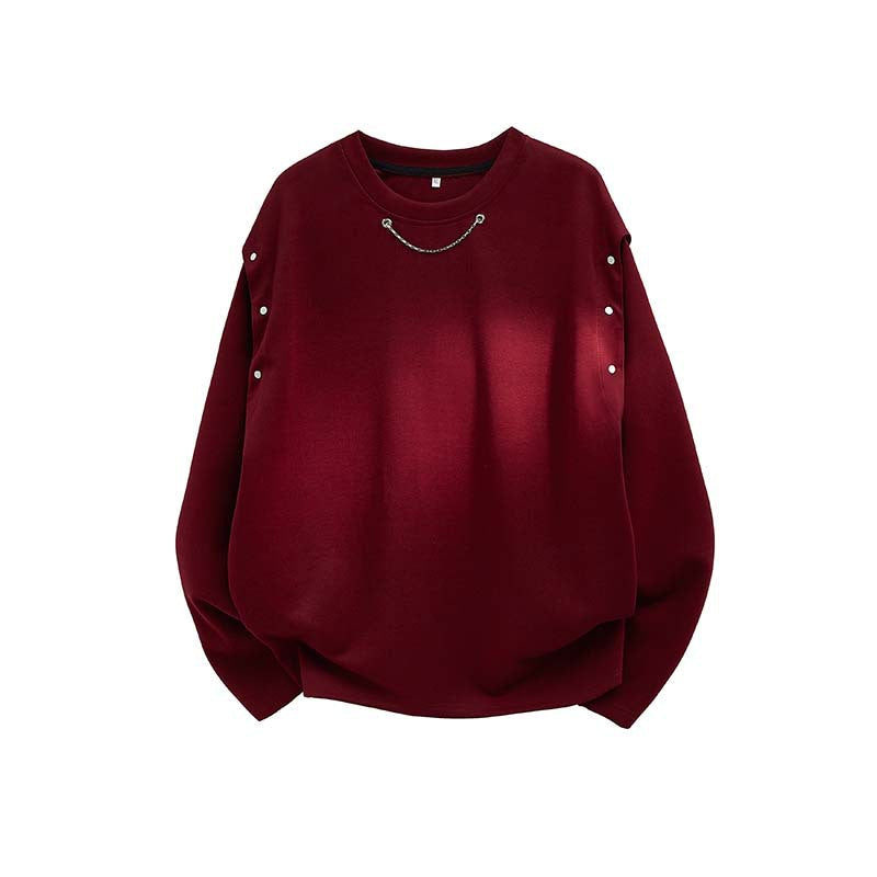 Damen trendiger Oversized Pullover mit dekorativen Knopfdetails