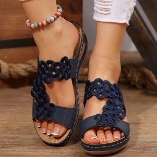 Damen Komfortable Muldenschuhe mit Blumendetail R&B