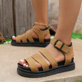 Damen Komfortable Bast-Sandalen mit verstellbarem Riemen und dämpfender Sohle R&B
