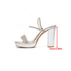 Damen Sandalen mit hohen Blockabsätzen und Glitzerdetails R&B