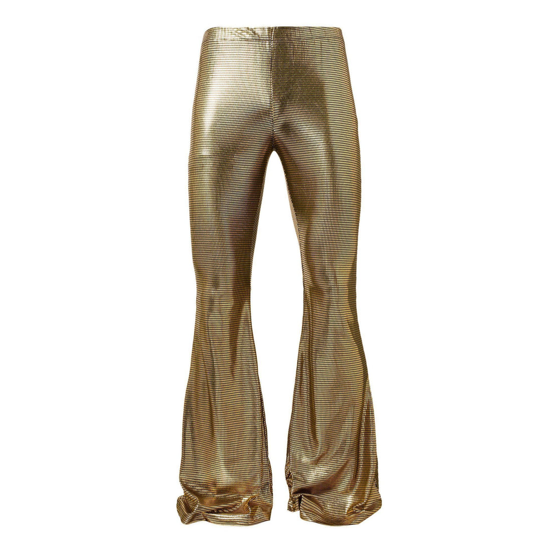 Herren glänzende Disco-Style Hose mit weitem Bein und auffälligem Muster R&B