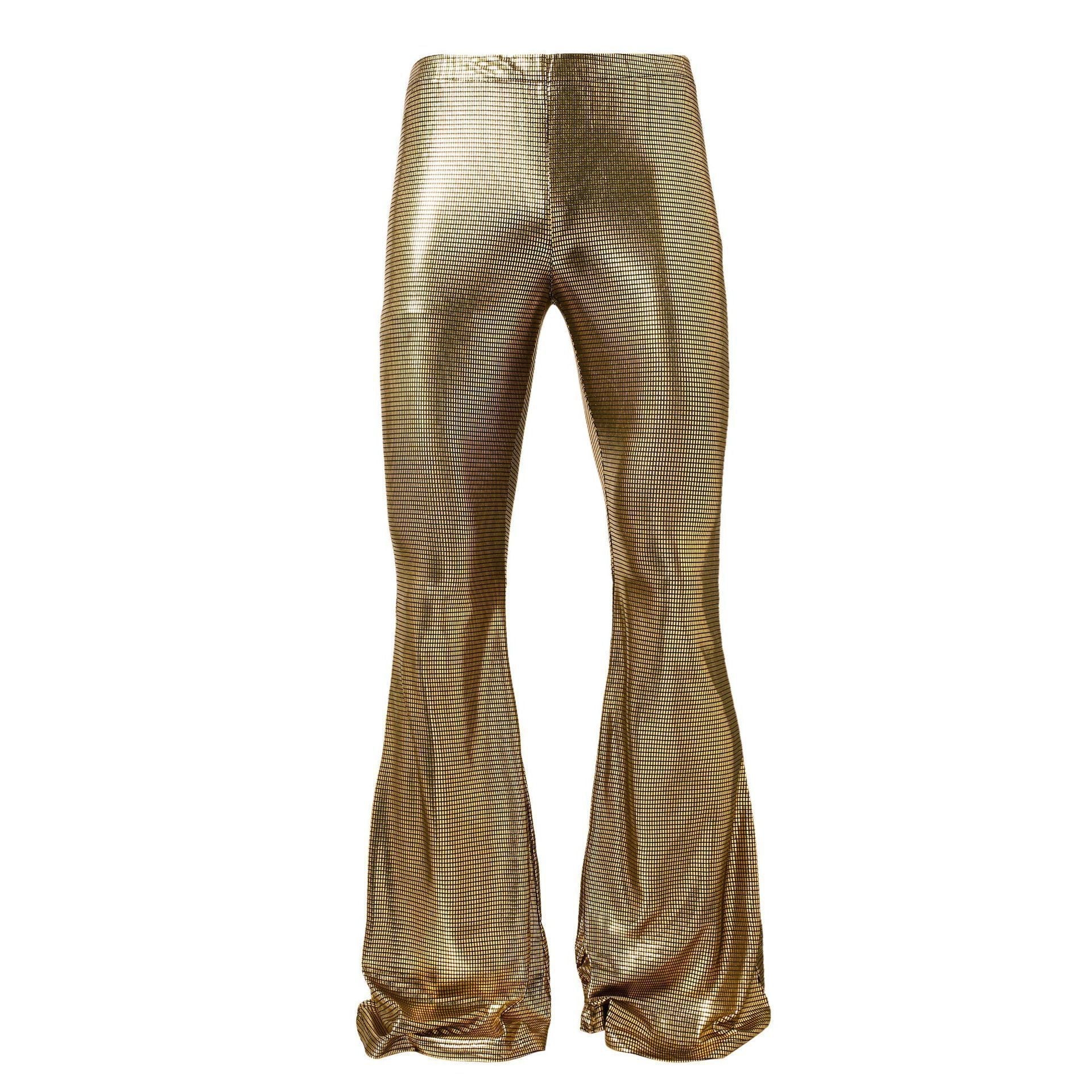 Herren glänzende Disco-Style Hose mit weitem Bein und auffälligem Muster R&B
